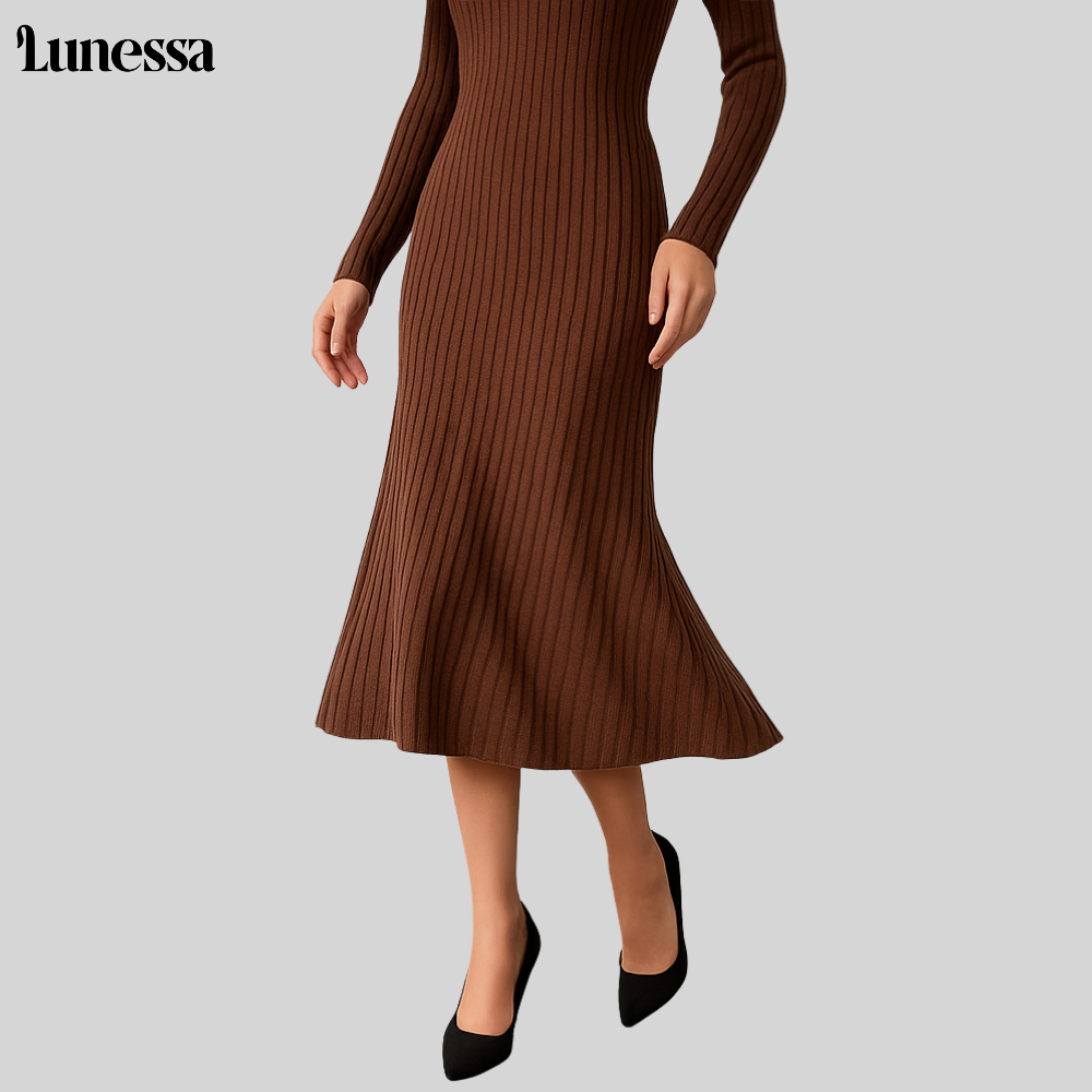 Lunessa™ Midi-Strickkleid mit Seitlichen Knöpfen