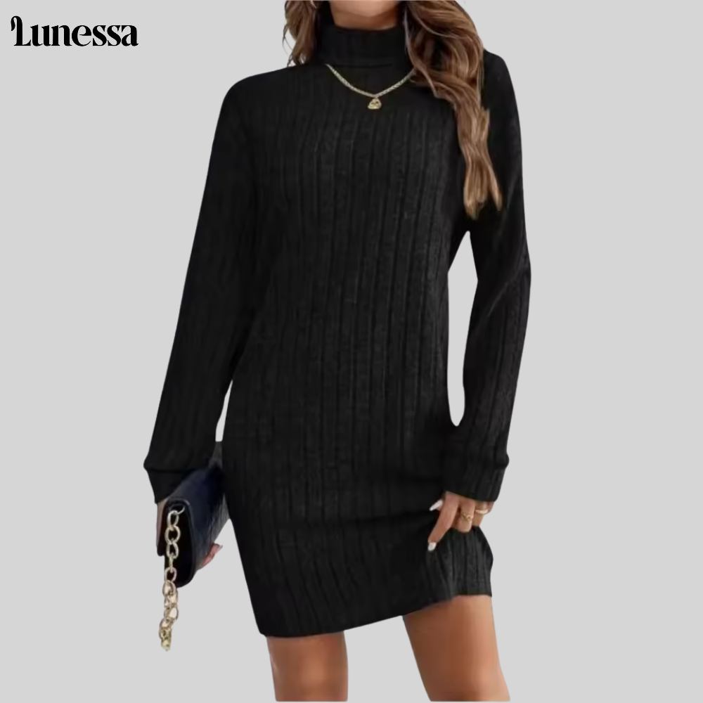 Lunessa™ Noire Élegance Strickkleid