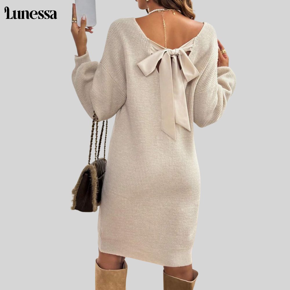 Lunessa™ Off-Shoulder Strickkleid – Cozy & Eleganz vereint