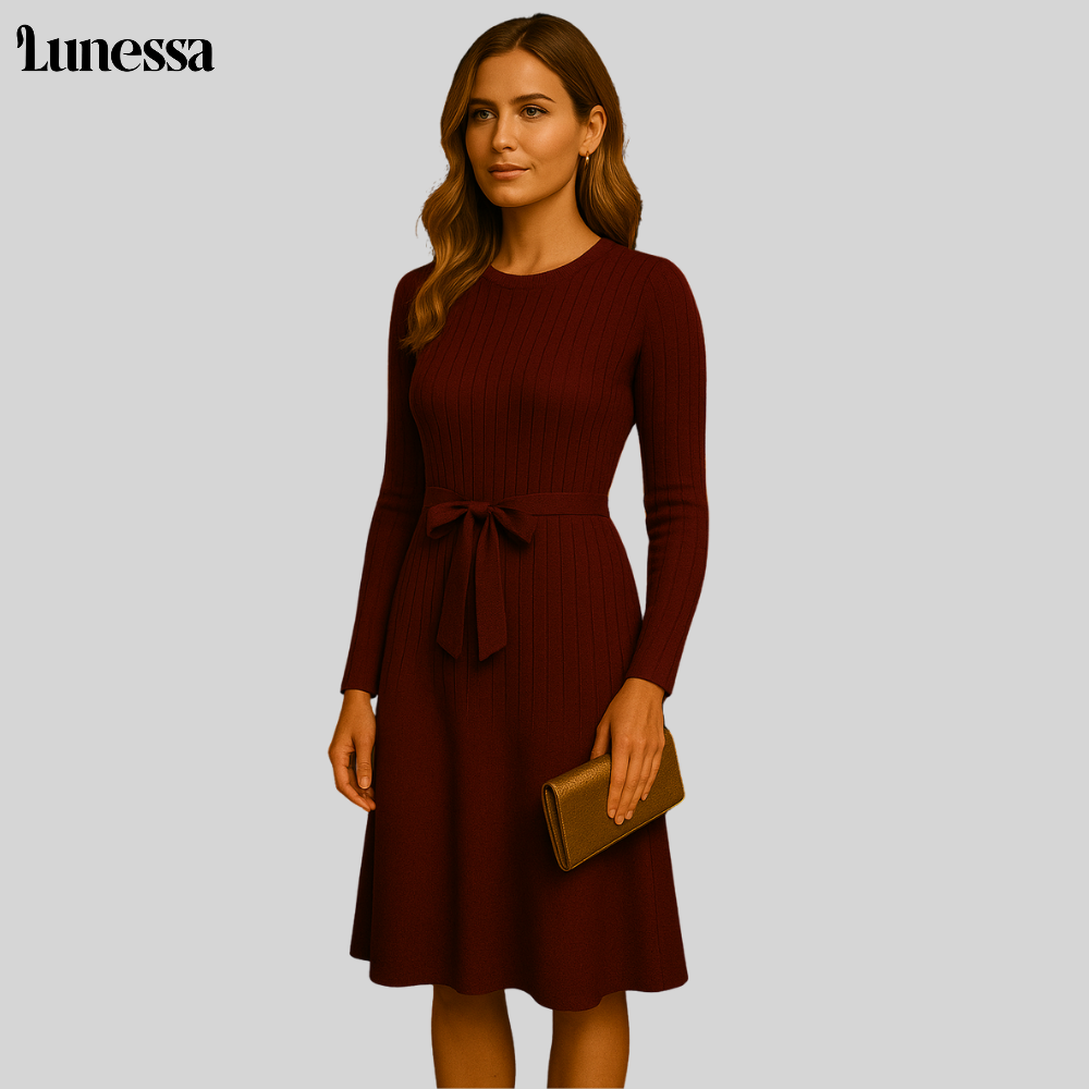 Lunessa™ Midi-Strickkleid mit Seitlichen Knöpfen