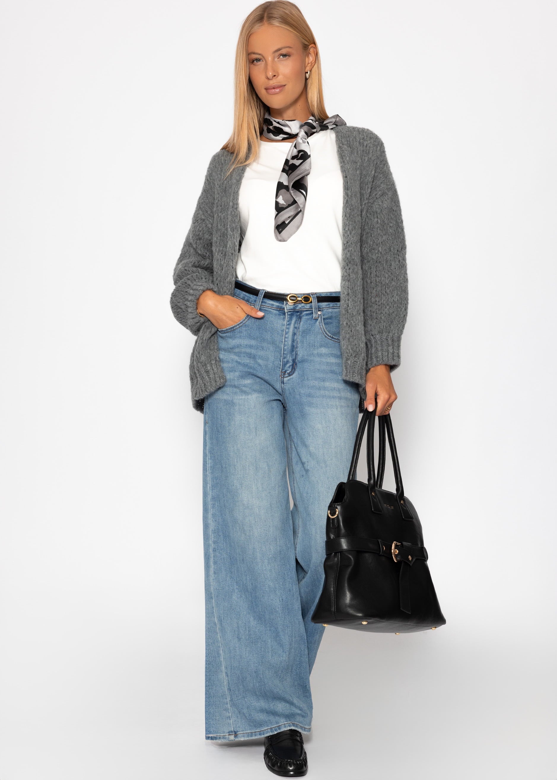 Oversize Cardigan - dunkelgrau
