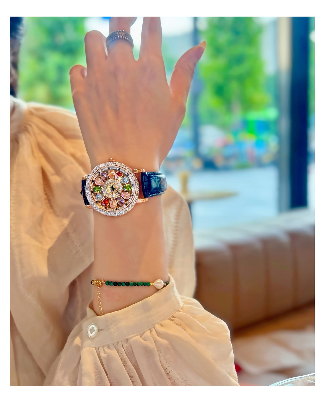 [🎁Perfektes Geschenk] Eleganter Lucky Spin Quarzuhr mit Edelsteinen⌚