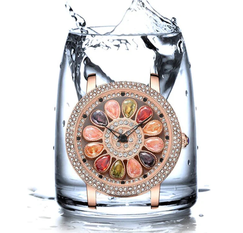 [🎁Perfektes Geschenk] Eleganter Lucky Spin Quarzuhr mit Edelsteinen⌚