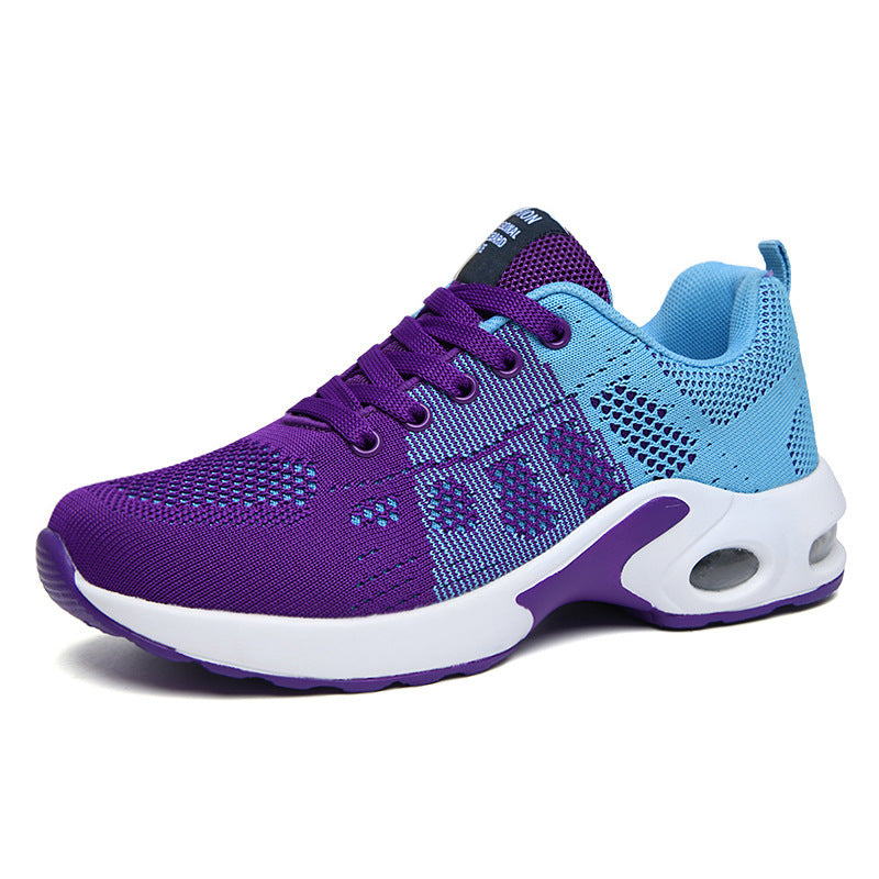 Cross-border popular four seasons mesh fashionable sports ultra-light women's shoes fashionable flying woven casual running shoes Jinjiang cold glue