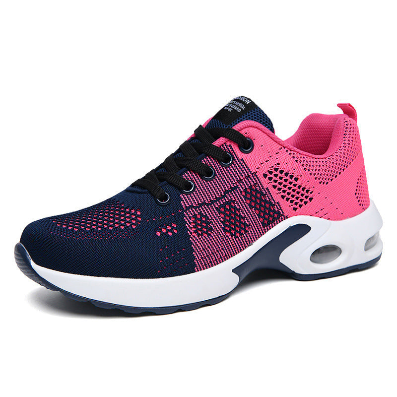 Cross-border popular four seasons mesh fashionable sports ultra-light women's shoes fashionable flying woven casual running shoes Jinjiang cold glue
