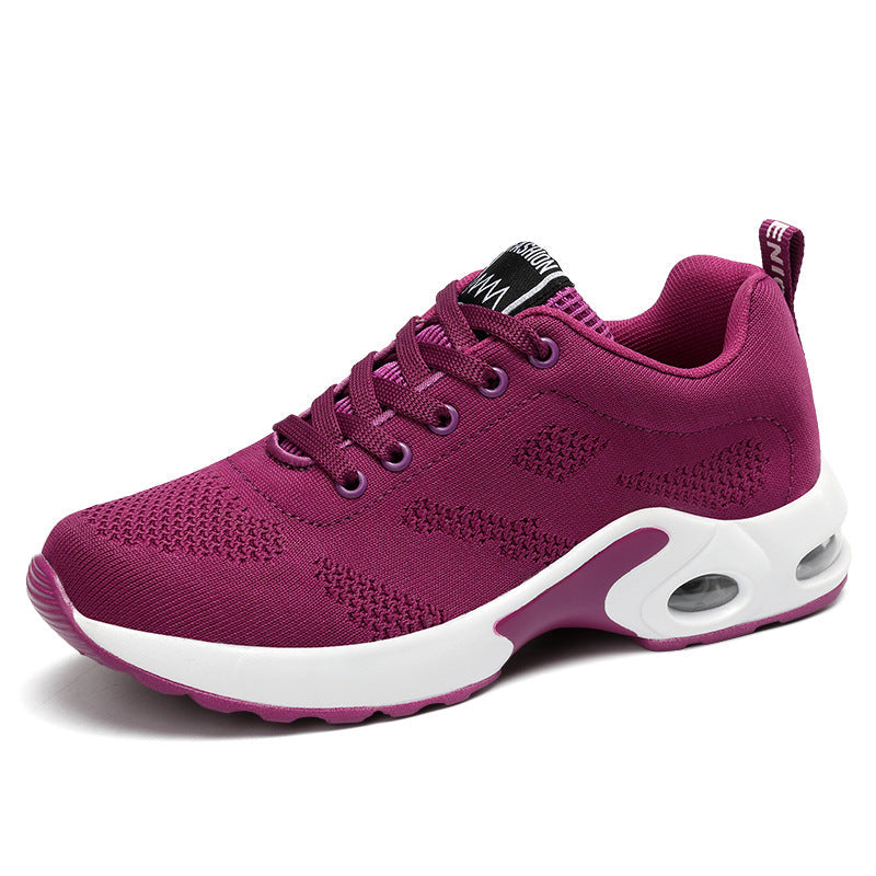 Cross-border popular four seasons mesh fashionable sports ultra-light women's shoes fashionable flying woven casual running shoes Jinjiang cold glue