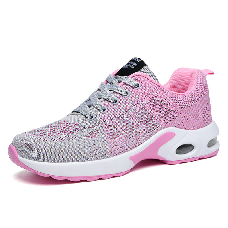 Cross-border popular four seasons mesh fashionable sports ultra-light women's shoes fashionable flying woven casual running shoes Jinjiang cold glue