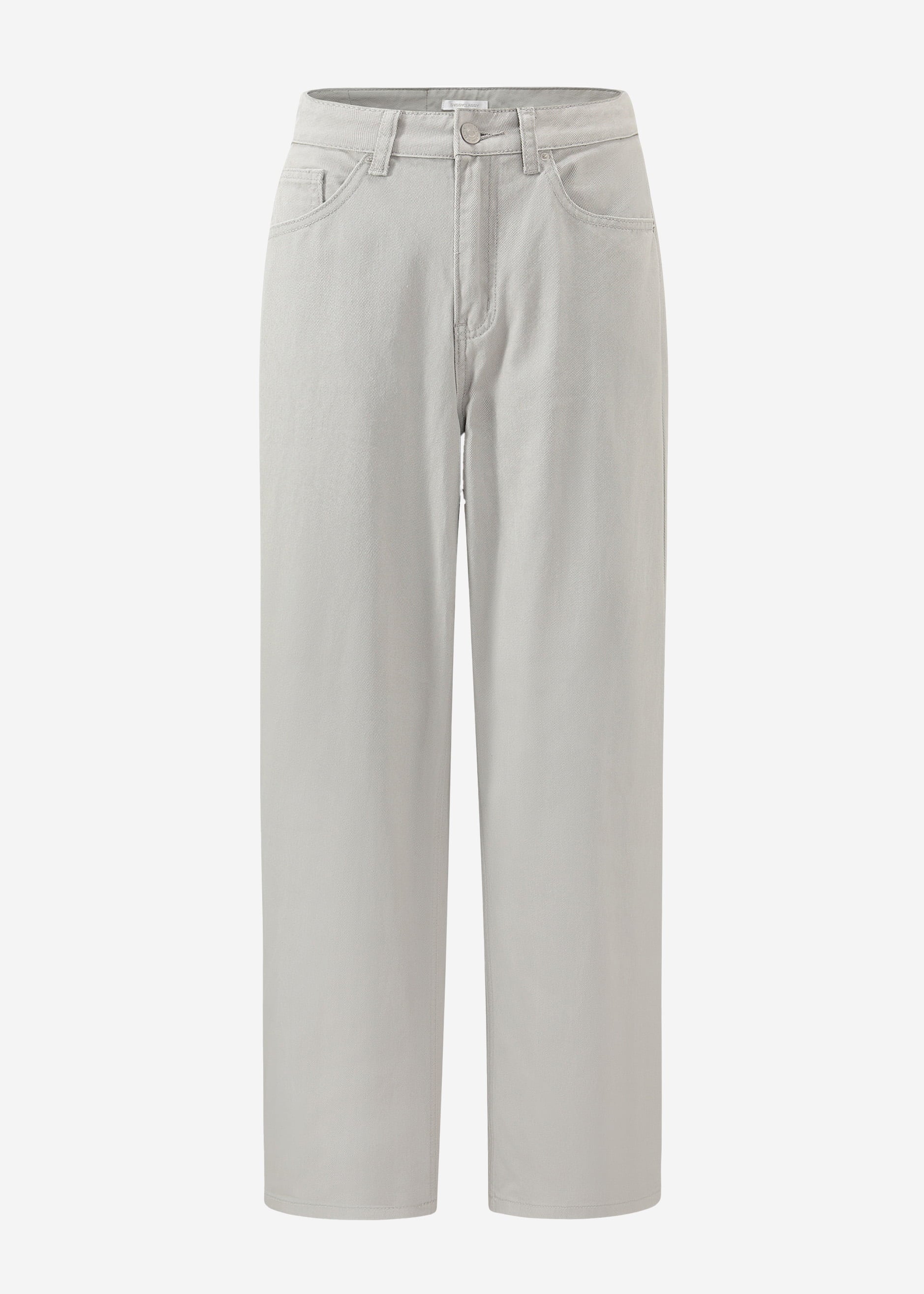 Wide Leg Jeans mit hohem Bund - greige