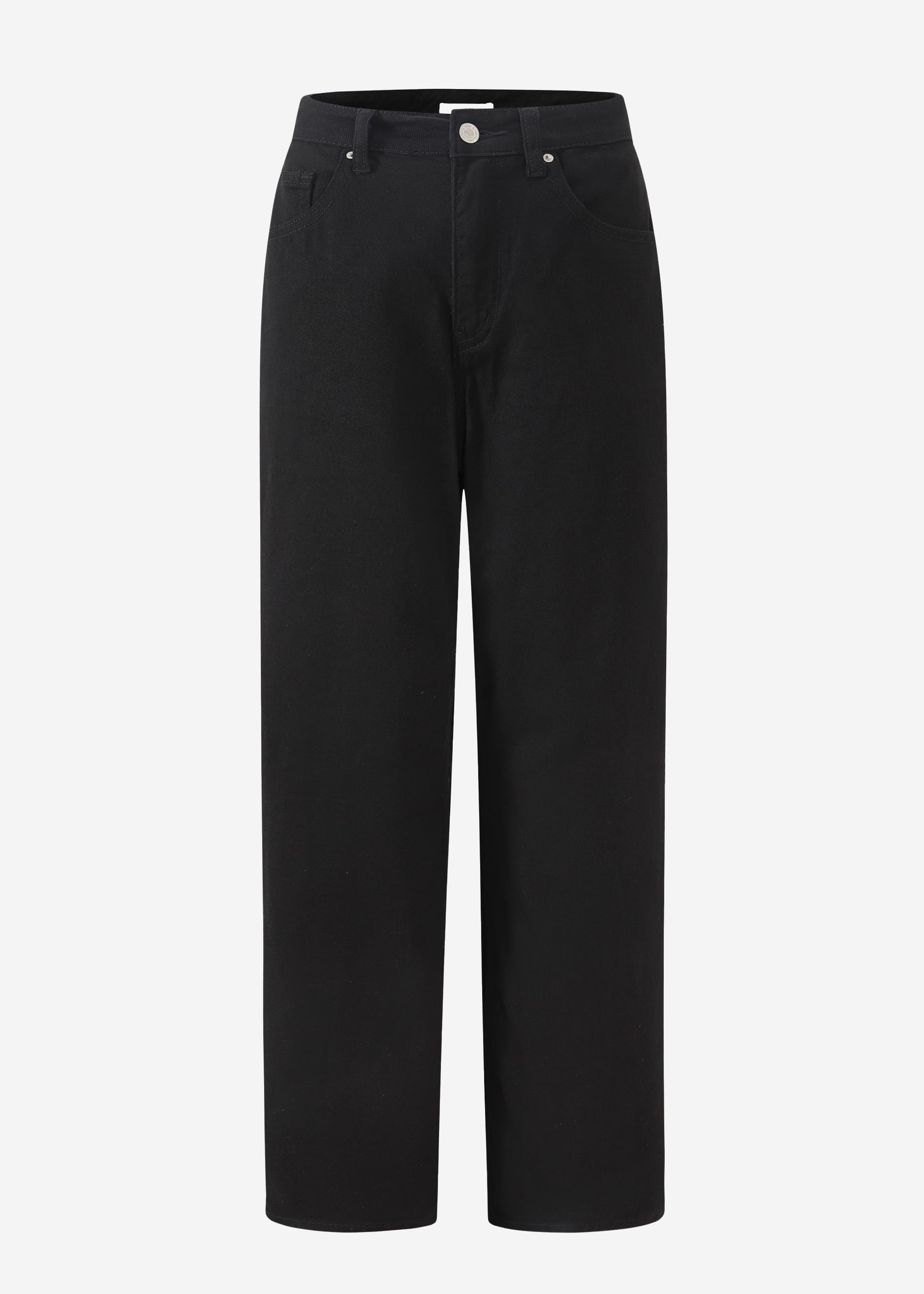 Wide Leg Jeans mit hohem Bund - schwarz