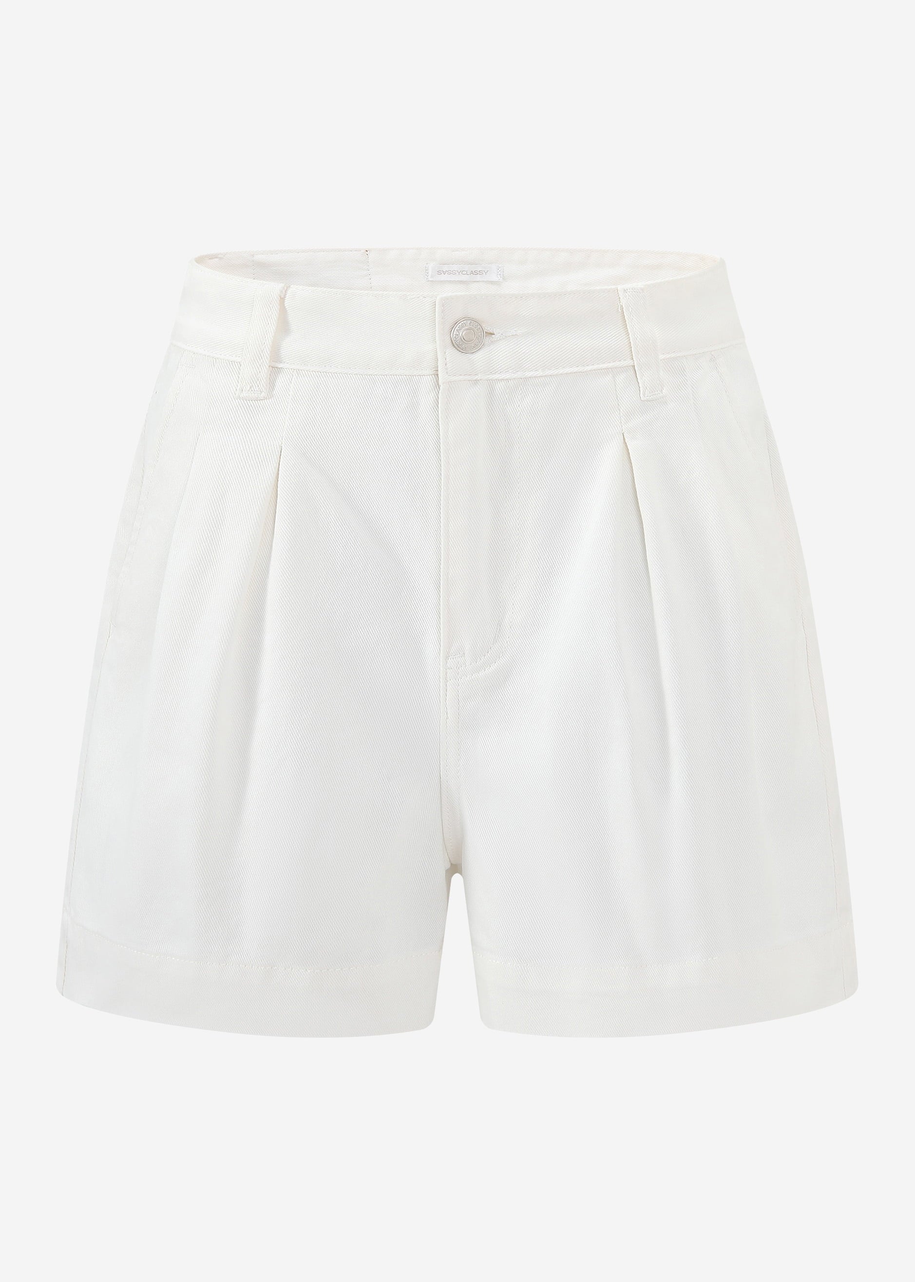 Weite High Waist Jeans Shorts - offwhite