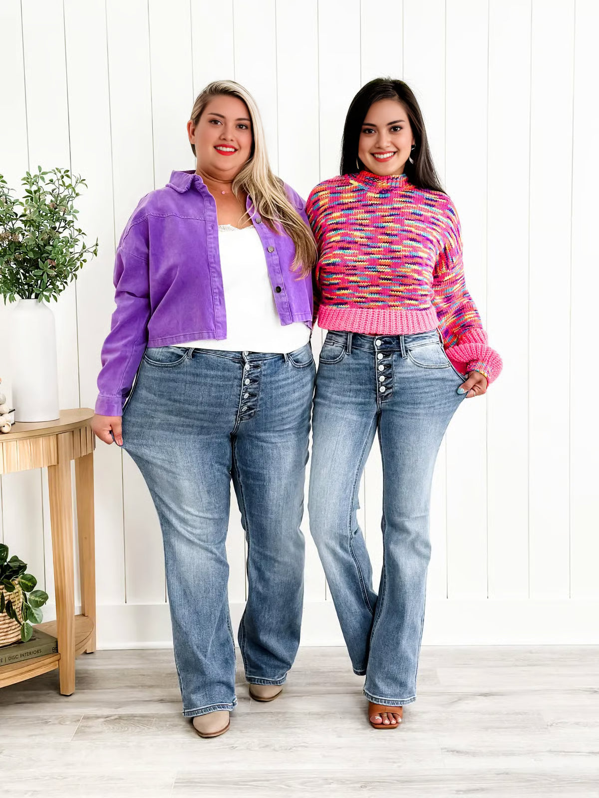 🔥 Bootcut-Jeans mit Mittelhohem Bund und Knopfleiste – Stil und Komfort in Einem