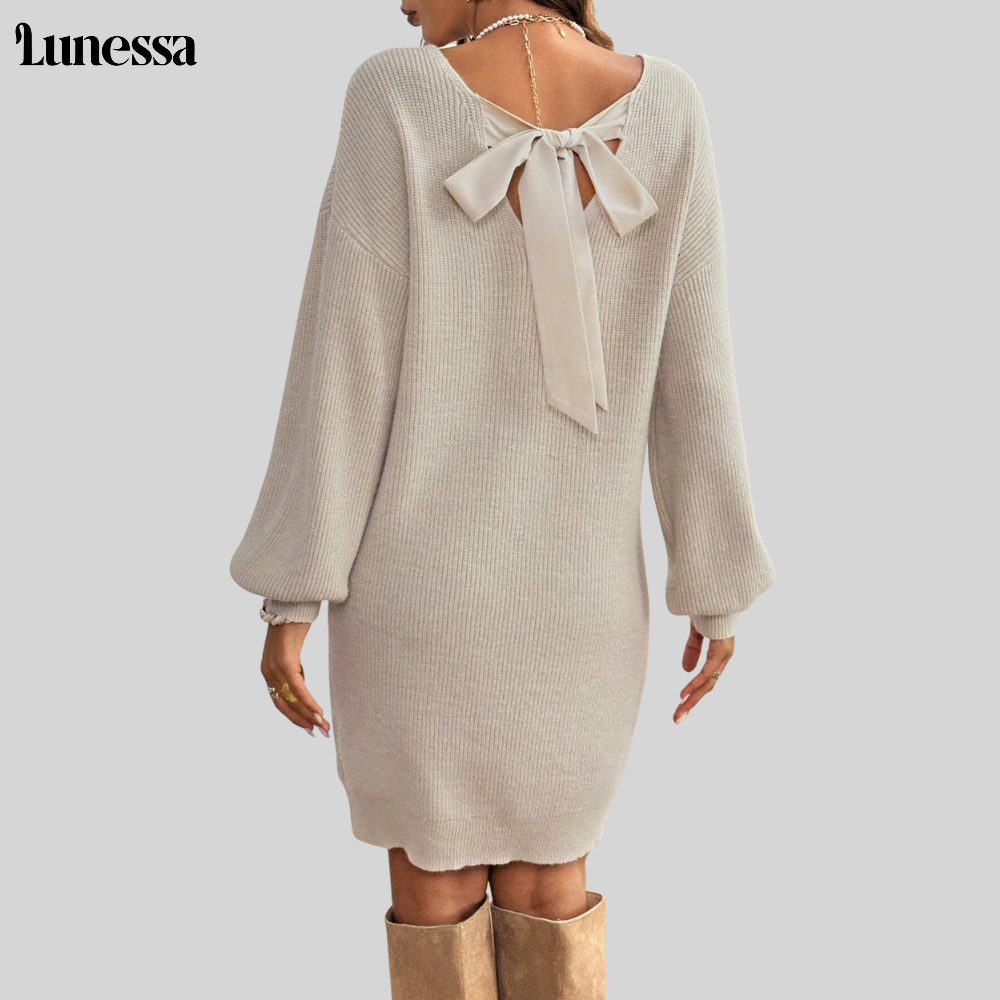 Lunessa™ Off-Shoulder Strickkleid – Cozy & Eleganz vereint