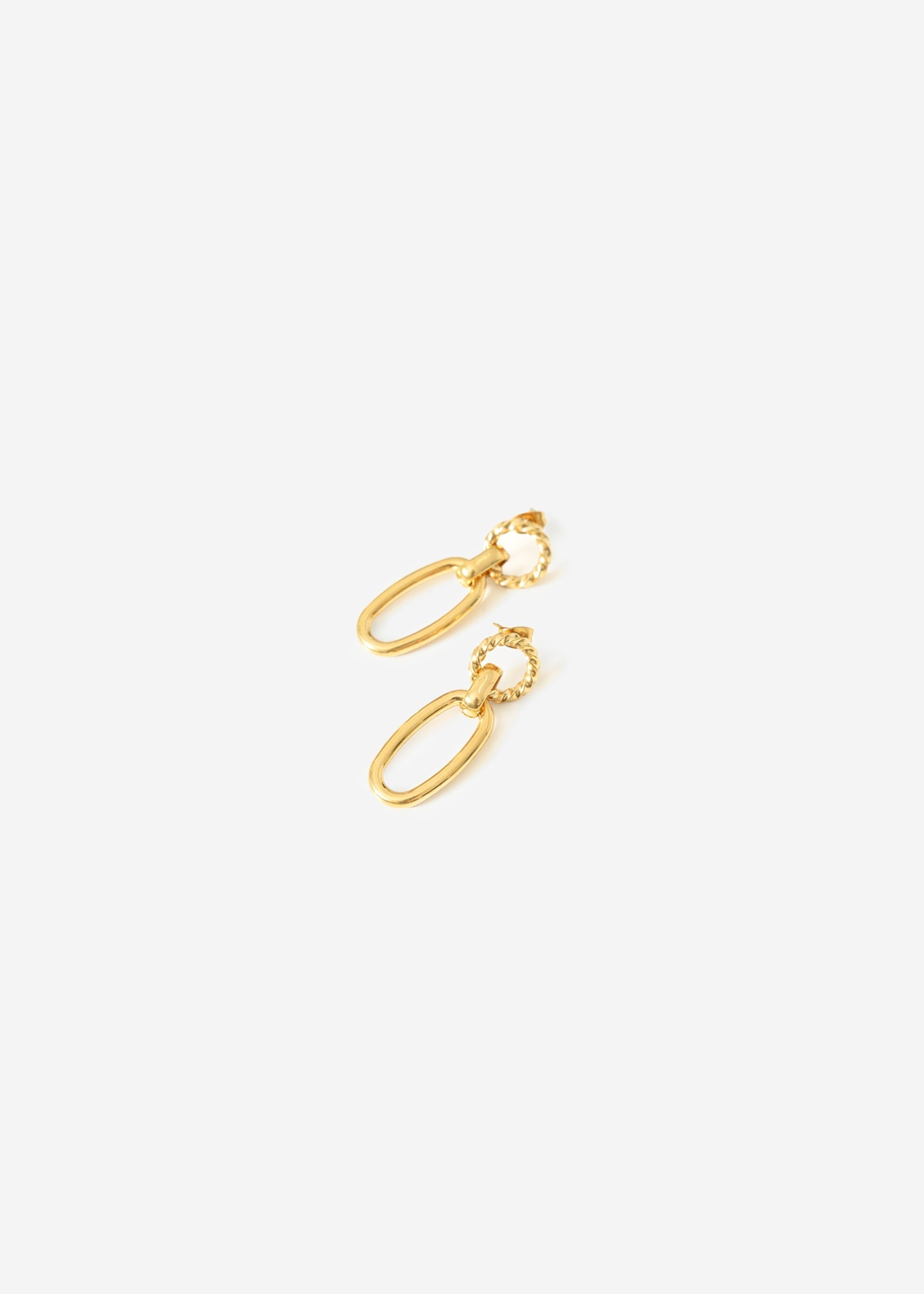 Ohrstecker mit hängendem Oval - gold